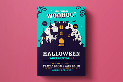 Halloween Party Flyer Template catalog clean flyer flyer poster halloween halloween flyer halloween party horror indesign magazine modern movie movie horror night october poster print printable pumpkin template