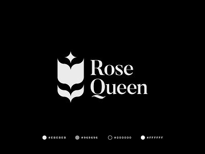 Rose Queen Logo abstract bold boutique branding flower gennady savinov logo design geometric logo design logomark mark modern rose strong swiss design symbol symmetric