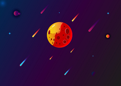 Attractive space art animation graphic design logo