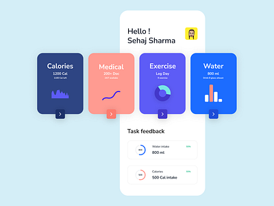 Fitness App Dashboard app app home appdesign branding dailyui dashboard design exercise app fitness fitness app graphic design illustration logo minimal ui ui cards uiux vector web design