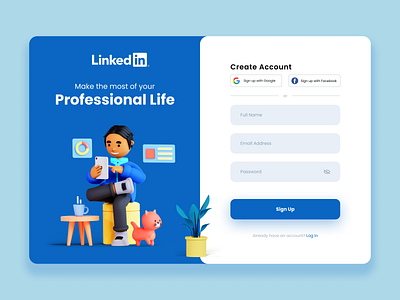 Daily UI 001 - Sign Up dailyui figma form linkedin login login design login form login page signup signup design signup form signup page signup screen ui uidesign uiux ux web web design website