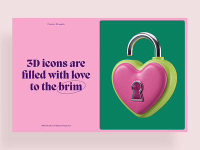 3D Icons Pack - Romance 3d 3d heart 3d icon 3d icons pack animation c4d cinema 4d cinema4d heart icon landing motion pink presentation slide ui