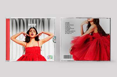 BRUTAL // OLIVIA RODRIGO REDESIGN ALBUM artwork cd design graphic design music olivia rodrigo pop redesign tiktok