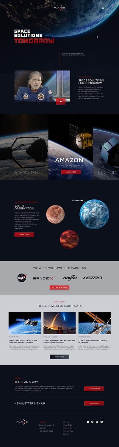 PLAN-S ✷ Landing Page agency concept future futuristic galaxy interaction landing landingpage onepage page plan solution space ui ux