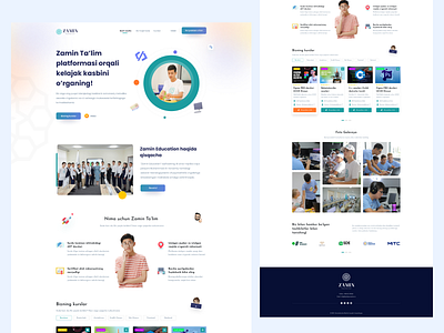 Zamin Education education landing ui