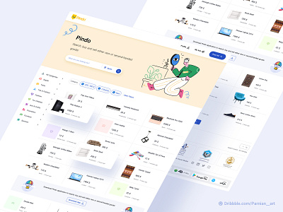 Pindo Home Page buy c2c create ad desktop ecommerce home page landing page product sell ui ui design ui designer user experience user interface ux ux design ux designer web web version website