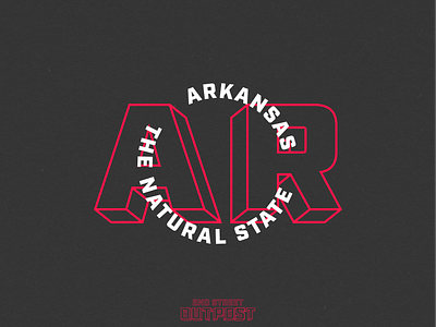 Arkansas - The Natural State branding design typography vector