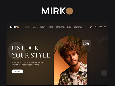 Mirko clean dark ecommerce hero landing minimal premium shop template ui ux