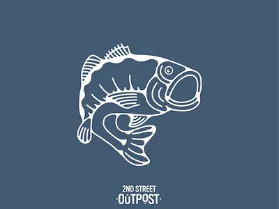 Bass Fish design illustration minimal vector
