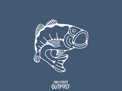 Bass Fish design illustration minimal vector