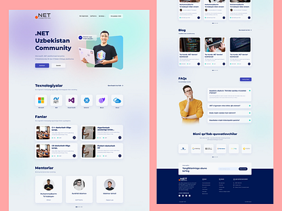 .NET Uzbekistan design education landing online course ui