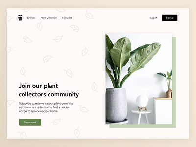 Landing Page Design 003 app design daily ui daily ui 003 daily ui challenge design graphic design illustration landing page plant product design sign up page ui ui challenge ui design uiux ux ux design visual design web design