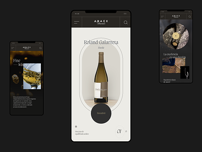 Digital Wine Experience - Araex Grands app branding design digitalexperience editorial graphic design luxury mobile photo ui ux website wine wineexperience
