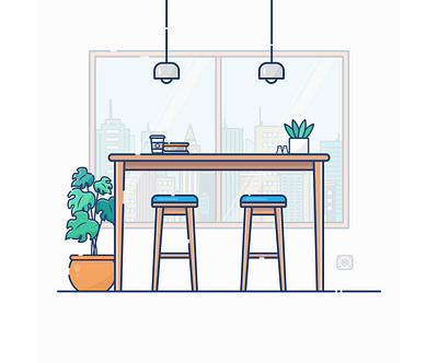 Coffee shop art artoftheday coffee coffeeshop flat illustration flat vector illustration vector