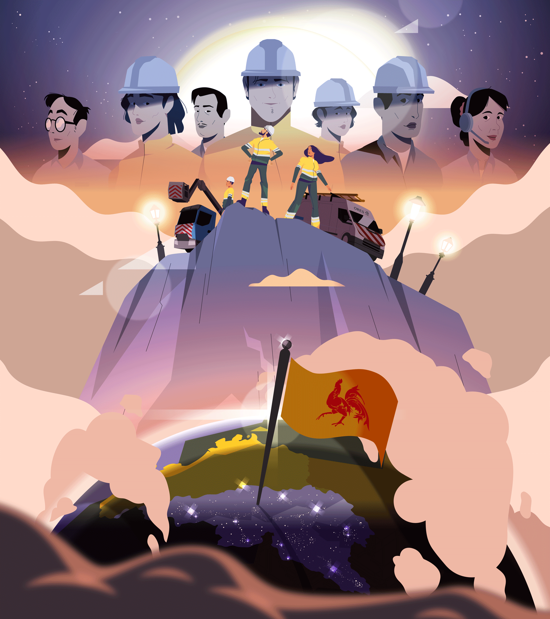 ORES - Greetings card 2022 after effects animation art design gradient illustration illustrator mood motion sketch storyboard vector