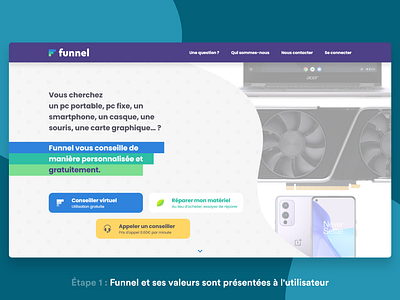 Funnel - Conseiller avant-vente de produits high-tech branding design logo uidesign ux ux ui