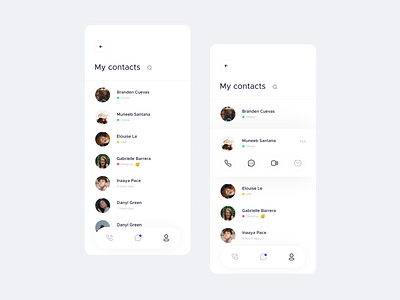 Contacts app exploration clean min minimal minimalist mobile modern ui ux