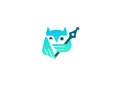 Smart owl brand branding design elegant illustration logo logotype mark minimalism minimalistic modern owl pen sign smart