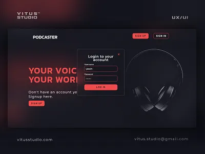 Podcaster | Podcast Platform UI/UX Web App app app design dark mode graphic design log in mobile app music podcast podcaster sign in ui ui designer user experience user interface ux ux designer uxui web app web design web inspiration