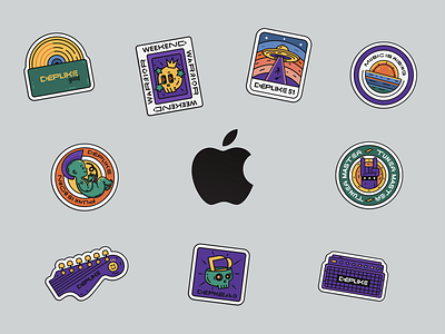 Deplike Stickers artwork badge branding concept creativity design graphic illustration illustrations macbook materials print sticker