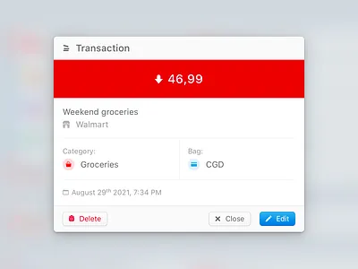 Transaction Dialog dialog expense money popup transaction ui