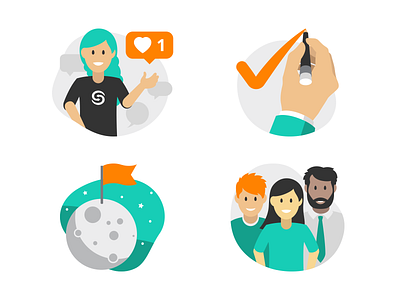 Sympli - Company Values - Icon Refresh characters design icon iconography illustration people vector