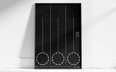 Fluidity black and white dark decor geometric minimal poster