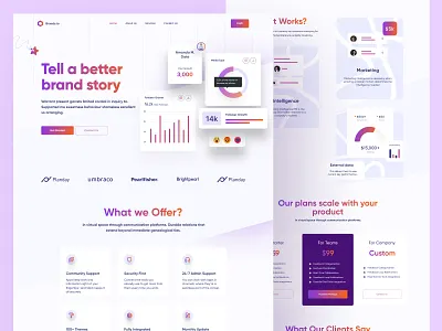 freebie : landing page design concept for growth agency homepage landing landing page site web design webdesign website