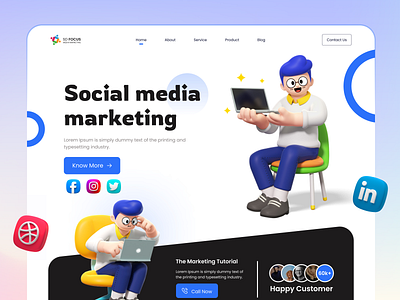 Social Media Marketing | Digital Agency Landing Page 🚀 3d agency clean company hoempage illustration landing landing page landingpage marketing online marketing seo social media ux web web design webdesign website website design