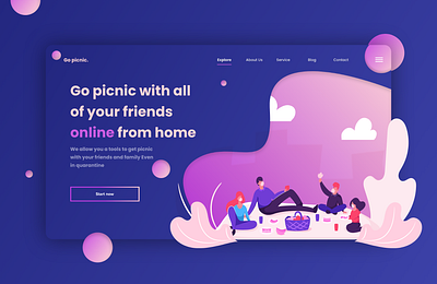 Go picnic Landing page branding design graphic design ui
