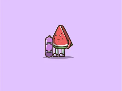 SAD Watermelon branding cartoon cute design graphic design icon illustration logo mascot nft vector
