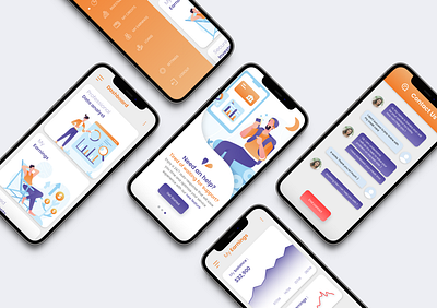 Manage your Bank account - UX/UI Mobile app Design app branding design graphic design illustration mobile app ui ux vector