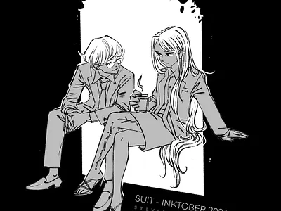 Suit characterdesign comics graphicnovel illustration inking inktober