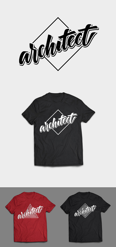 Shirt Design: Architect illustration lettering typography vector