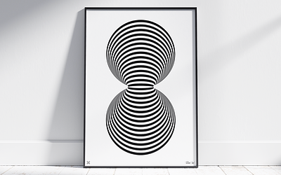 Waves black decor geometric minimal poster prints simple white