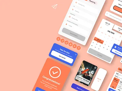 AstroAir: a Mobile App app buttons cards components flight booking app product design travel app ui ux