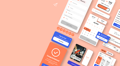 AstroAir: a Mobile App app buttons cards components flight booking app product design travel app ui ux