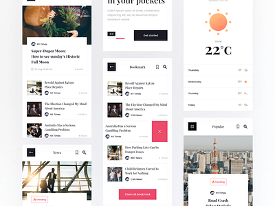Uptrend - News Mobile App Exploration app article blog blogging design new shots news news app trending ui uiux ux weather