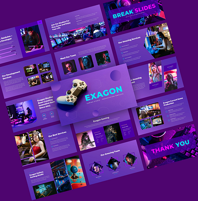 Exagon - Gaming Studio Google Slides Presentation Template work