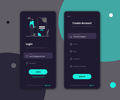 Mobile Login signup design app branding design graphic design illustration typography ui ux vector