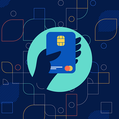 perks of paying with a credit card - bluevine abstract bluevine card credit hand illustration pattern