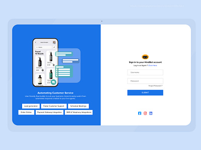 Login Page UI UX design for a ChatBot Platform app chatbot interactiondesign interfacedesign ui uiux ux uxdesign webdesign