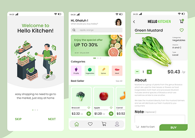 UI Design Kitchen ingredient Sales App app branding clean cleandesign colour design designmoile designwebsite fruit graphic design illustration illustrations kitchen kitchenapp sellingapp ui uidesign uimobile ux vegetable