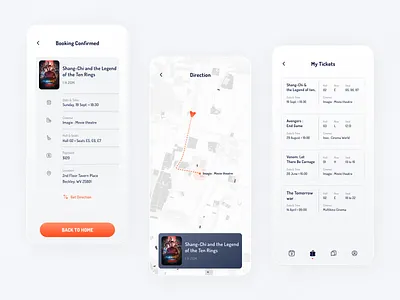 Cinemagic - Movie Ticket Booking App appdesign booking booking app cinema cinema app cinema ticket cinematic imdb materialdesign minimal mobile app design movie app movie poster screen design ticket booking uidesign uxdesign