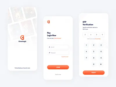Cinemagic - Movie Ticket Booking App appdesign booking cinema cinema ticket cinemagic cinematic creative design materialdesign minimal mobile app design movie booking movie poster ticket ticket app ticket booking uidesign uxdesign