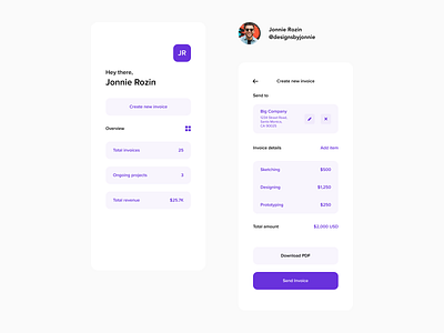 DailyUI 046 - Invoice app branding design minimal ui ux