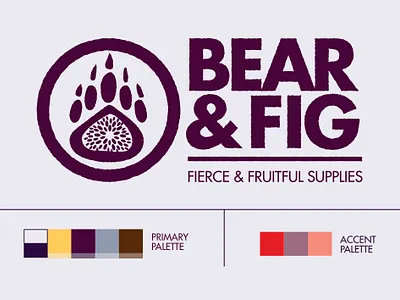 Bear and Fig Identity Design bear design icon illustration illustrator logo vector visual identity