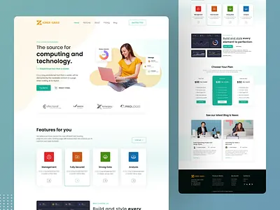 Ionix-SaaS Landing Page UI Design. dashboard design homepage design landing page landing page design landing page ui saas saas landing page saas page saas templates saas website service ui web webdesign website