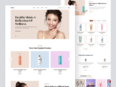 eCommerce Cosmetic Web design beauty body products cart clean website cosmetic design ecommerce girls beauty minimal pirala product shop shopping skin typography ui uiux ux web website