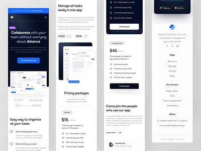 Roome ~ Responsive task management website app design clean dashboard mobile app productivity project management responsive responsive web responsive website task task app task management task manager team management team website ui user interface ux web app website design